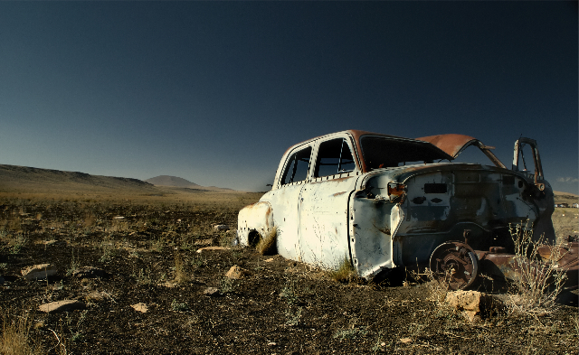 abandoned car